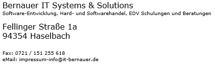 Impressum von IT-Bernauer